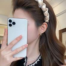 Women's French Polka Dot Satin Mesh Headband, Suitable For Daily Use, Home, School, Beach, Work, Party, Holiday, Birthday, Back To School, New Year, Valentine's Day, Mother's Day, Christmas, Wedding, Music Festival, Graduation, Spring/Summer Travel Accessories Hair Band Diadema Hair Hoop - Multicolor - View 3