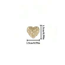 1 Pair Vintage Elegant Earrings Heart-Shape Asymmetrical Carving Decor Stud Earrings Personalized Jewelry For Women's Daily Party Wedding Gift - Vàng - Xem 3