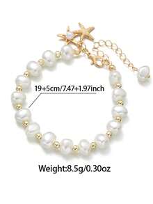 时尚优雅仿珍珠合金星形吊坠女士手链 - 海星手鍊 - 查看 4