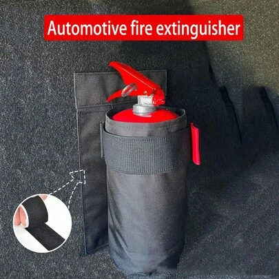 1pc Car Fire Extinguisher Storage Pouch, Trunk-Mounted Securing Bag, Hook And Loop-Fastened Storage Pouch, Automotive Fire Extinguisher Retention Accessories
