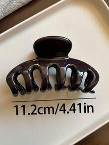 2个/1个 女士 4.41英寸/11.2厘米 棕色/粉色 超大容量 轻便塑料发夹，时尚百搭 优雅简约发饰，适合日常休闲、派对、通勤、度假、发型设计、化妆、搭配夏季服装 爪夹 - 彩色 - 查看 2