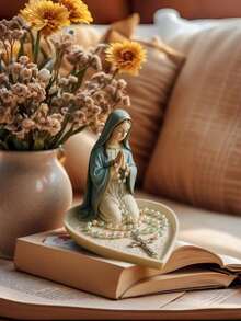 Virgin Mary Rosary Holder, Rosary Rack, Catholic Home Decor, Elegant Virgin Mary Prayer Rosary Box, Religious Gift, Catholic Gift, Suitable For Bedroom, Living Room, Office Desk Decoration - Multicolor - View 2