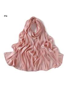 1件装 缎面仿丝光滑豹纹提花条纹长围巾/披肩 女士 - 彩色 - 查看 18