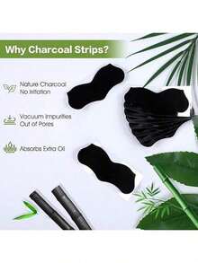 30/10/5pcs Bamboo Charcoal Face Cleansing Strips, Suitable For Blackhead, Pore Cleaning, Deep Cleansing Nose Blackhead Remover, Effective Oil Control For Men & Women - Multicolor - View 11