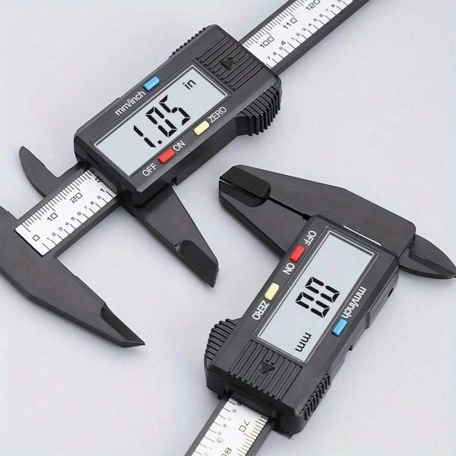1支带液晶显示屏的碳纤维游标卡尺,电池供电(≤36V),适用于木工、金属加工、DIY项目 - 最大测量范围150mm - A - 查看 1