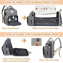 Diaper Bag Backpack, Diaper Bags, Shower Gifts, Multifunctional Diaper Backpack Large Capacity, (Heather Grey), Items, Necessitied - 1個 - 查看 3