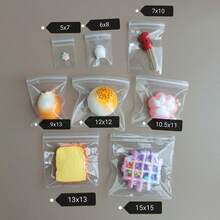 5pcs Transparent PVC Self-Sealing Bags, Squeeze Toy Storage Bags, Waterproof & Moisture-Proof, Stress Relief Toy Display Bags, Portable Small Item Storage, Reusable - Clear - View 2