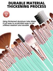 45PCS Makeup Tools Set Including:25PCS Makeup Brush Set+3PCS Makeup Sponges+3PCS Mini Makeup Sponges+3PCS Triangle Powder Puffs+9PCS Mini Air Cushion Powder Puffs+1pc Makeup Brush Cleaning Tools+1pc Multi-Functional Zipper Toiletry And Cosmetic Bag Waterproof - Multicolor - View 3