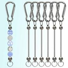 6pcs Metal Beaded Keychain Blanks, DIY Beaded Keychain Pendant Making Kit, Suitable For Beaded Pendant DIY Crafts, Jewelry Making Materials, Beaded Keychain Accessories - Gourd Beaded Buckle - View 9