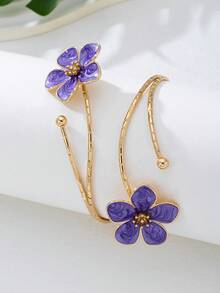 1 pièce Bracelet pour femme en forme de fleur à cinq pétales, bijou floral aux couleurs inégales - Forme de fleur - Voir 16