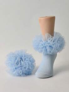 1 Pair Girls' Lace Ruffle Socks Fluffy Ruffle Baby Infant Princess Socks - Multicolor - View 1