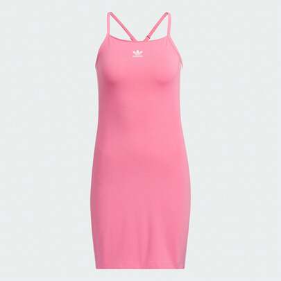 Adidas Đầm hai dây nữ kiểu vintage kẻ sọc bên hông, thoải mái, năng động, ôm sát, thích hợp cho mùa hè.