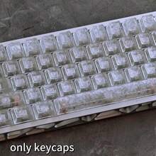 130+ 白色侧印碳纤维纹理键帽，Cherry 高度，侧印半透明，兼容 Wooting 磁吸轴及其他机械键盘，键帽套装，游戏键帽，PBT 键帽，定制键帽，替换键帽，背光键帽，可爱键帽，键盘配件 - 查看 5