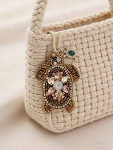 1 chiếc móc khóa hình rùa biển phong cách đại dương Bohemian đính cườm thủ công, hình dáng có thể hơi khác nhau. - Nhiều màu - Xem 8