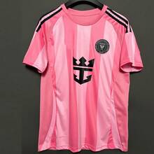 Miami Style Football Jersey & Crew Neck Comfortable Sports Top, Suitable For Football Match, Training, Casual And Holiday Wear, Great Gift Black Spring,Soccer Training, Daily Fitness And Leisure, Great Gift - 玫瑰紅 - 查看 2
