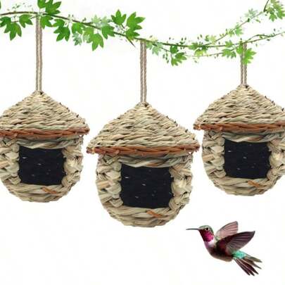 1 Piece Woven Bird Nest Box, Handmade Bird Nest, Suitable For Small Birds Such As Hummingbirds, Outdoor Bird House