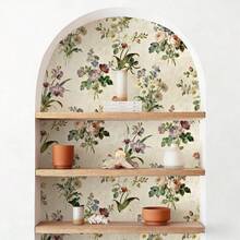 Floral Wallpaper Peel And Stick Vintage Floral Contact Paper Beige Flower And Leaf Wallpaper Removable Self Adhesive Wildflower Decor For Bedroom Cabinets Countertop Vinyl Thicken - 1pc - View 4