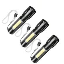 Super Bright Mini LED Flashlight Zoomable Strobe 5 Modes Rechargeable Outdoor Emergency Pocket Light For Outdoor Camping Hiking Emergency Use - Random Color(Blue Or Gray) - View 16