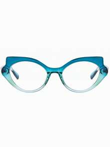 1 par de gafas de ojo de gato asimétricas de plástico y metal con bisagras resistentes y efecto ombre, de estilo casual, de moda retro y personalizado, con estilo callejero Y2K elegante, adecuadas para volver al colegio, citas, vacaciones y uso cómodo - Multicolor - Ver 4