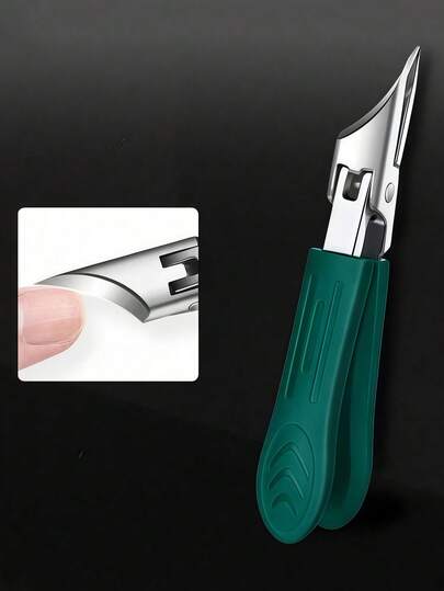 这款高精度指甲钳适用于修剪厚指甲和嵌甲，采用优质不锈钢制成，配有安全柔软的手柄和25度角超锋利刀片。这款专为老年人设计的厚指甲钳具有防溅功能。