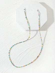 1pc Colorful Beaded Eyeglass Chain, Suitable For Women, Eyewear Accessory, Anti-Slip And Easy To Carry - Multicolor - View 2