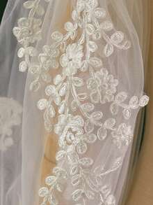 1 paire de manchettes de mariée décorées de dentelle délicate, style manches bouffantes, cache-bras élégant et polyvalent, convient pour la robe de mariée des femmes, convient pour assister à des galas, des bals, accessoires de robe de mariée - Multicolore - Voir 7