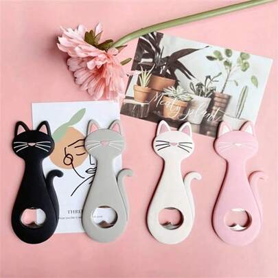 Dụng cụ mở nắp chai hình bàn chân mèo dễ thương, dụng cụ mở nắp chai nam châm sáng tạo gắn tủ lạnh, thích hợp cho nhà bếp, gia đình, quán bar và tiệc tùng, màu đen/hồng/xám/trắng, đồ dùng cho đám cưới và sinh nhật, trang trí nhà cửa và tiệc tùng.