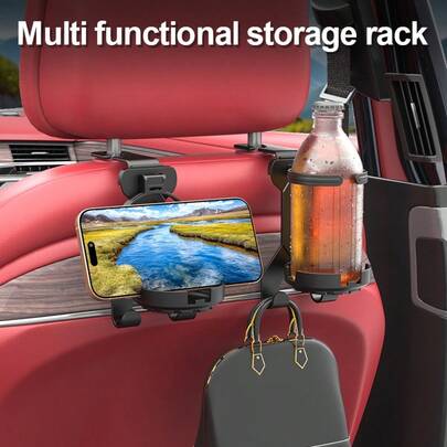 1 chiếc móc treo đa năng nhiều màu sắc gắn sau ghế xe hơi, dùng làm giá đựng cốc, hộp đựng đồ, giá để ô dù cho nội thất xe hơi.