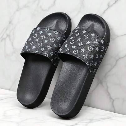 2026 Spring/Summer New Men's Soft Bottom Slippers, Size 47 Plus Size, Size 36 Small Size, Non-Slip Wear-Resistant, EVA Lightweight Elastic Soft Sole, Indoor Casual Flip Flops Size 48, Outdoor Beach Slippers Size 49, Five-Leaf Flower, Snowflake, Size 50 Slip-On Slippers