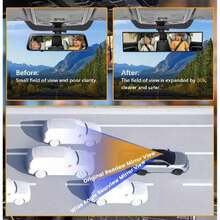 High Definition Car Rearview Mirror, Universal Clip-On Panoramic Rearview Mirror For Cars, SUVs, Trucks, And Vehicles - 黑色的 - 查看 7