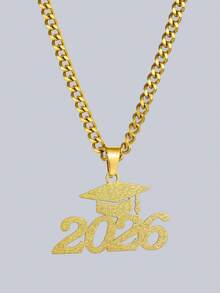1pc Graduation Cap Pendant Necklace For 2026 Kids Boys Girls Classmates Friends Graduation Season Jewelry Accessory Gift - Multicolor - View 7