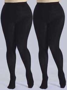 简约纯色紧身裤，舒适 - 黑色 - 查看 7