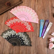 1 pezzo Ventaglio pieghevole bianco con motivo a fiori di ciliegio in lamina d'oro, elegante accessorio per la casa e il raffreddamento quotidiano, adatto come regalo per matrimoni, feste, Capodanno e San Valentino - Multicolore - Visualizzare 2