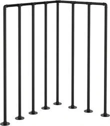 Deck Railing Kit, Metal Porch Railing With Right-Angle Connectors For Flat Surfaces, Outdoor Guard Rail Handrail For Deck, Balcony, Patio, Black - Black - View 9