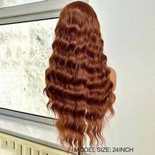 Tóc giả màu nâu, tóc giả tổng hợp, tóc giả ren màu nâu mật ong, tóc giả gợn sóng, tóc giả dài màu nâu, tóc giả ren phía trước không cần keo, tóc giả màu nâu đậm dành cho nữ, tóc giả thời trang. - Nhiều màu - Xem 10