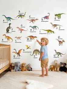 Cartoon Dinosaur Wall Decals For Room Decoration Stickers For Living Room Bedroom Easy To Apply Wall Art - Multicolor - View 5