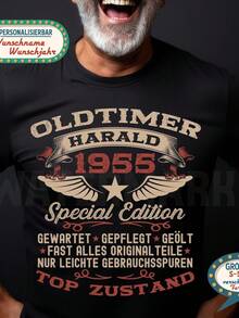 Schwarzes Herren-Oberteil zum 70. Geburtstag – lässiges Accessoire für Damen und Herren - Schwarz - Übersicht 5