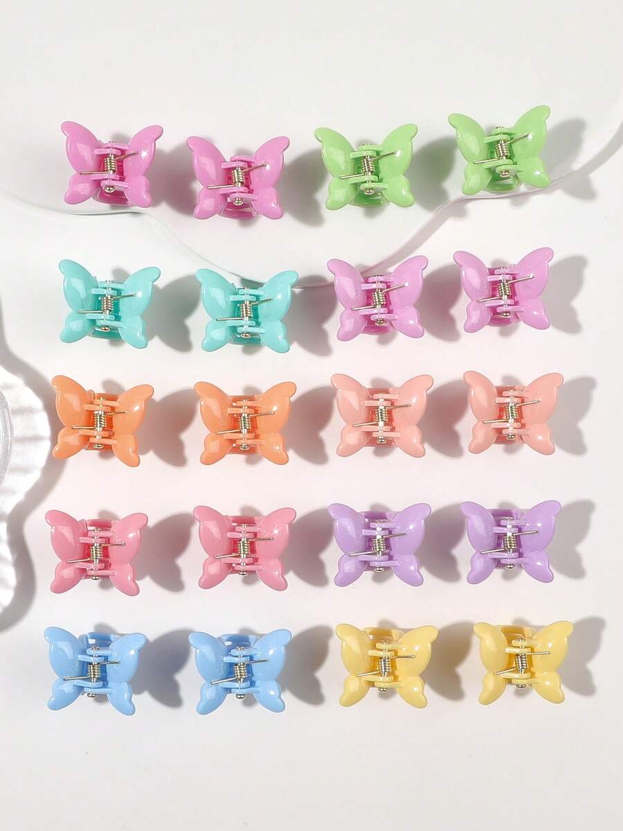 20个马卡龙色蝴蝶迷你亮面发夹套装,精致小巧,甜美温柔,治愈系,春日浪漫,田园少女,活力四射,温柔少女,清新动感,可爱迷人,适合海滩度假、野餐,固定刘海、侧刘海、半扎发,夏季发饰,沙滩发夹,度假沙滩发爪。 - 彩色 - 查看 1