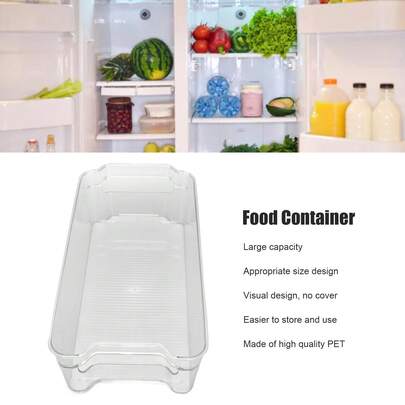 Kylskåpsförvaringsbehållare PET Stor kapacitet Visuell design Ofarlig matförvaringslåda Liten, Organizer Frigo Frigorifero