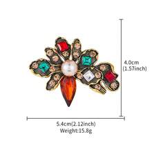 1pc Vintage Gold-Plated Floral Brooch, Multi-Color Rhinestone & Faux Pearl Decorative Pin, Luxury Retro Baroque Style Lapel Pin, Elegant Fashion Accessory, Exquisite Gift For Her - Colorful Flowers - View 6