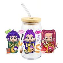 Hasbro 22款猎人萨加男孩防水DIY贴纸3D转印贴纸16盎司UV DTF适用于杯子包装 - 查看 4