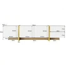 190 Cm TV-Schrank Mit 3 Türen, 2 Schubladen - 金色 - 查看 3