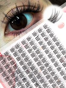 120 sợi mi giả tự dính, kiểu hoạt hình, vẻ ngoài tự nhiên, mi cong chữ C, có thể tái sử dụng, nhẹ, chống nước, kiểu đan chéo, mắt mèo, mắt búp bê, chiều dài 10-12mm, dễ sử dụng cho người mới bắt đầu, đã có keo sẵn. - Xem 3