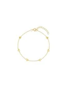 1 chiếc vòng tay hình trái tim mạ vàng 18K, bạc 925 cao cấp, có thể xếp chồng lên nhau, ít gây dị ứng, thích hợp cho nữ và bé gái đeo hàng ngày, quà tặng Ngày của Mẹ, quà cưới. - Vàng - Xem 4