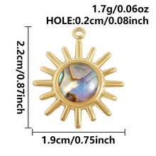 1件优雅简约太阳圆盘镶嵌吊坠项链配饰，适合女性日常佩戴 - 彩色 - 查看 11