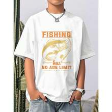 Camiseta infantil para niño mayor de algodón natural con estampado moderno, cómoda para el colegio y actividades al aire libre, tallas 7-16 años - Blanco - Ver 9