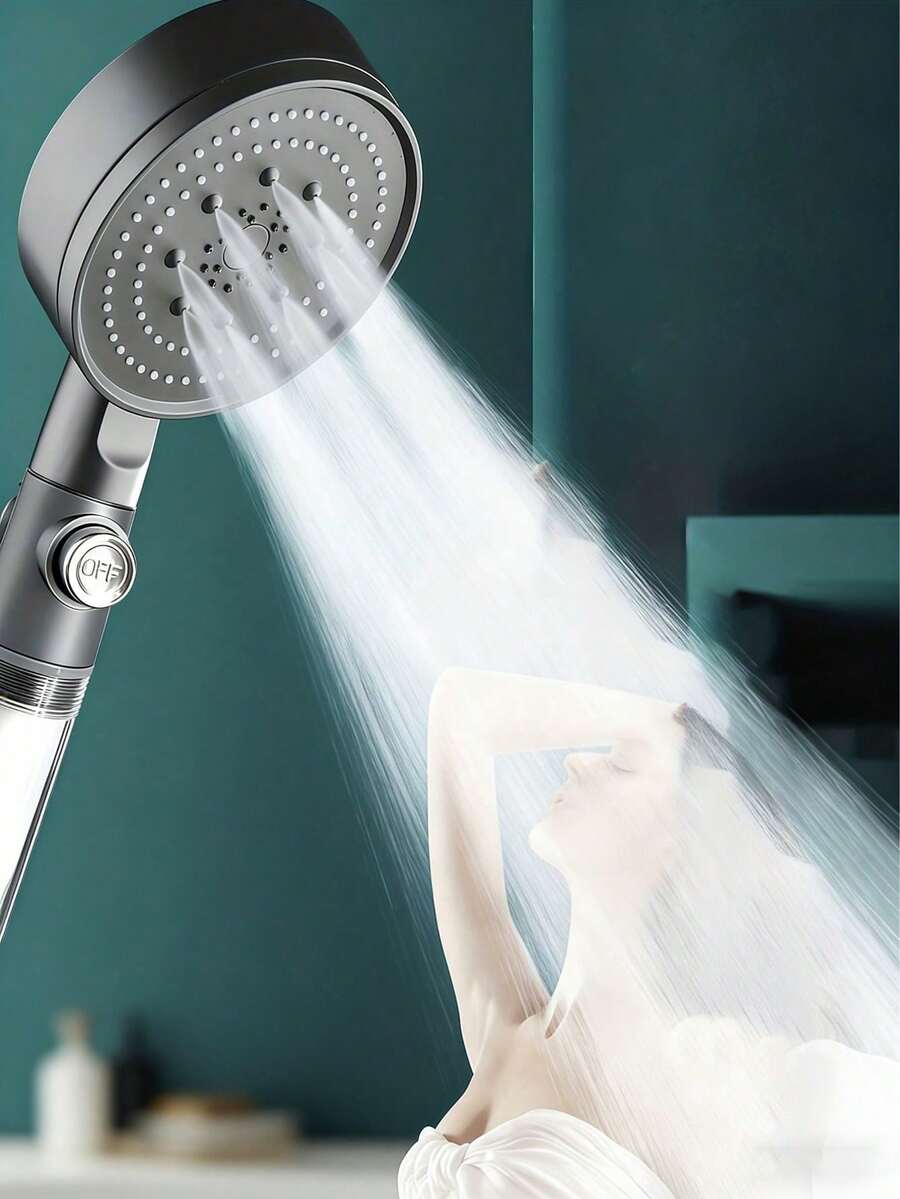 Pomme de douche haute pression avec filtre, pomme de douche à main, fonction de massage pluie, tuyau flexible de 1,5 m, support en ABS, cadeau idéal pour la fête des mères ou la fête des pères