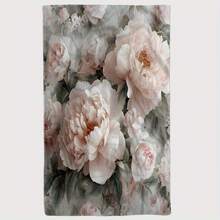 1pc Cartoon Flannel Blanket, Featuring A Pink Peony Floral Digital Print Design, Soft, Warm, And Comfortable For Sofa Beds And Offices, Perfect As A Small Throw Or Nap Blanket, An Ideal Gift For Friends And Family - A - 查看 2