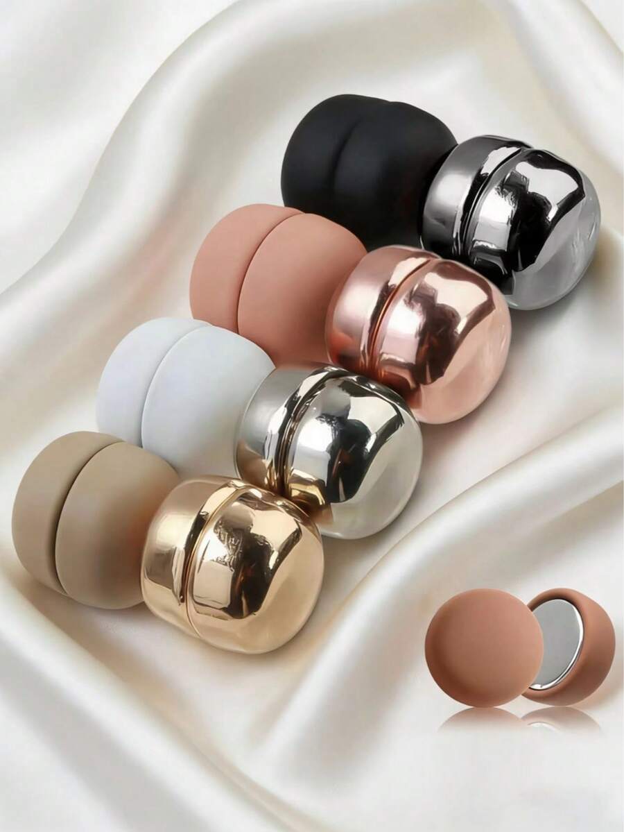 8对磁性胸针，经典圆形亮面哑光稳固丝巾夹，彩色多用途别针，适用于女士服装丝巾，带磁铁的小丝巾夹，适用于连衣裙