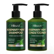Hllozzi迷迭香薄荷洗发水和护发素套装 150ml，专为浓密卷发设计，清爽头皮，令秀发柔软顺滑，轻盈保湿，亮泽动人，尤其适合拉丁美洲发质，有效抚平毛躁，适合日常使用。 - 洗髮+護髮素 - 查看 14